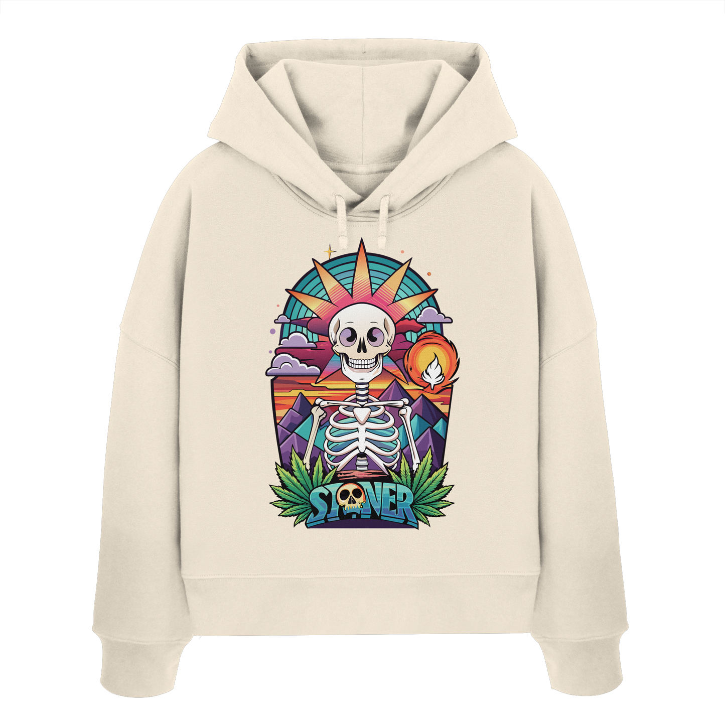 Color Stoner Skeleton - Ladies Boxcut Hoodie