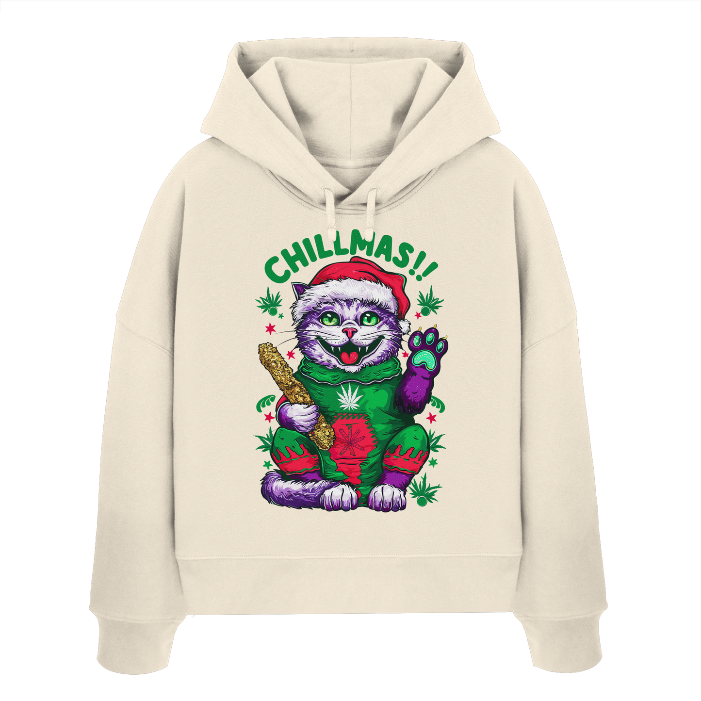 Chillmas Cat - Ladies Boxcut Hoodie