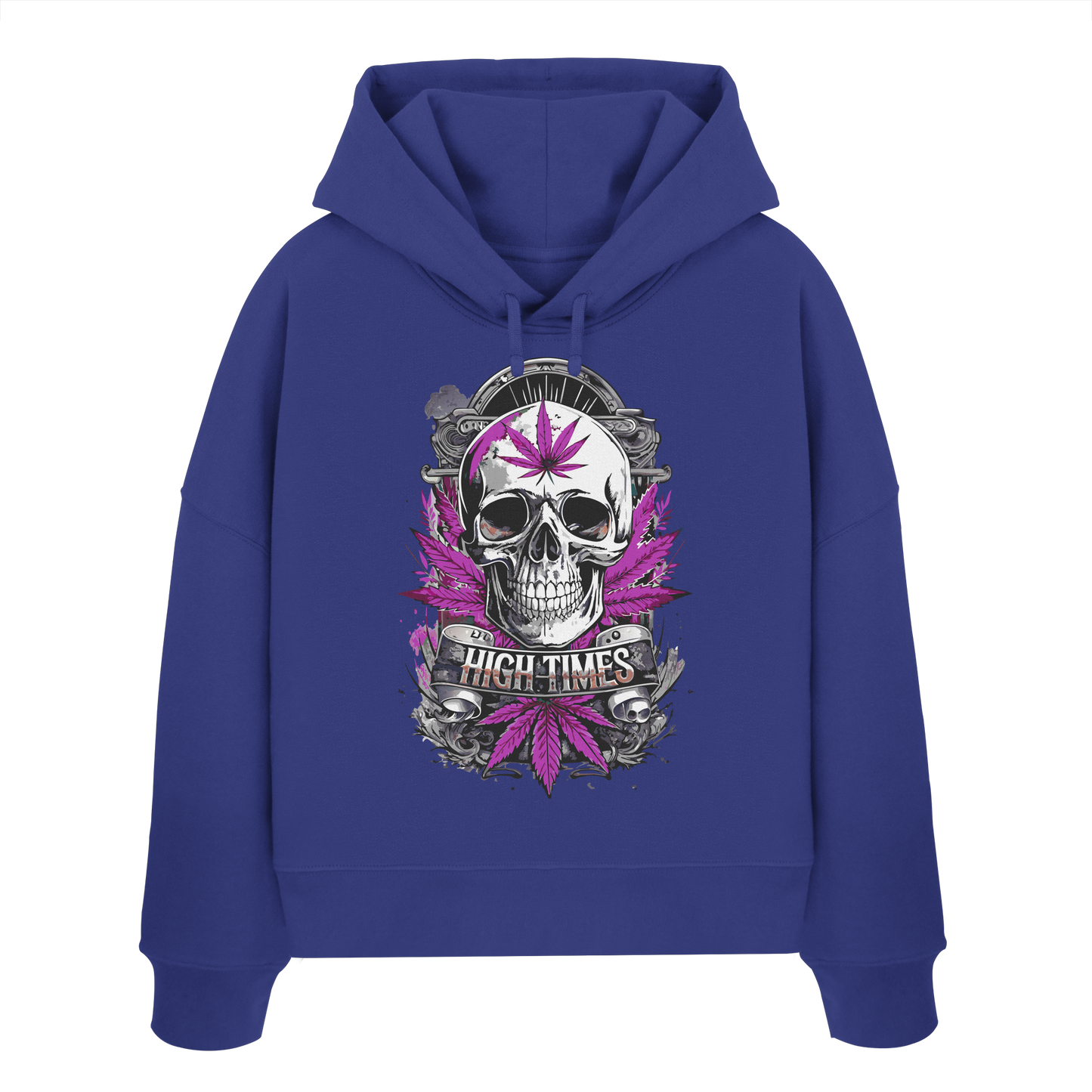 High Times Skull Purple - Ladies Boxcut Hoodie