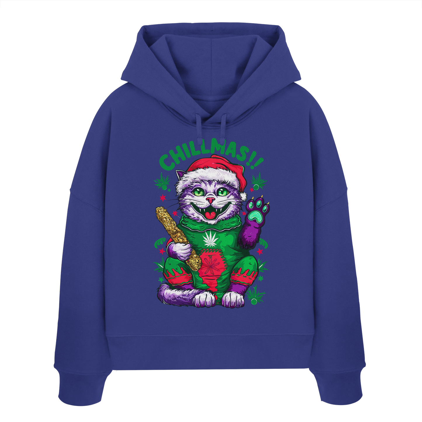 Chillmas Cat - Ladies Boxcut Hoodie